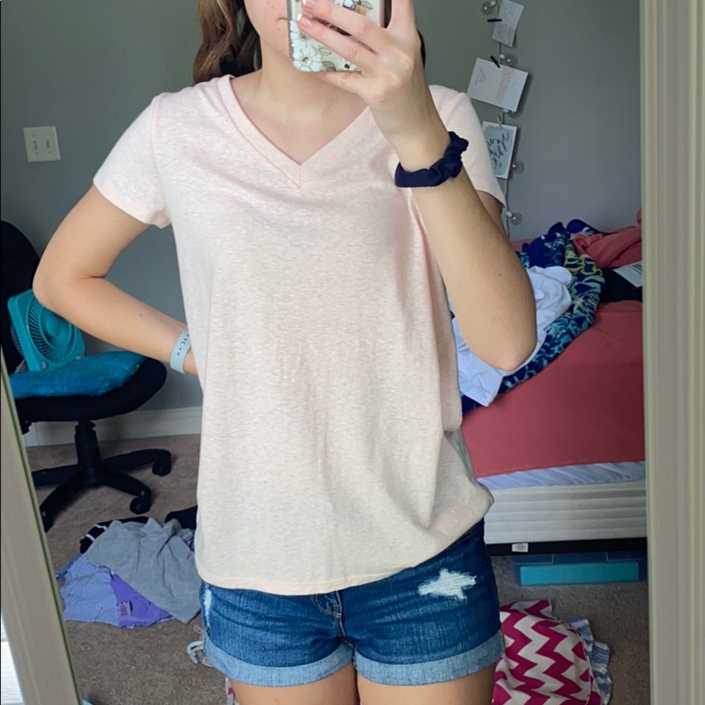 Light Pink Mossimo V-Neck Shirt